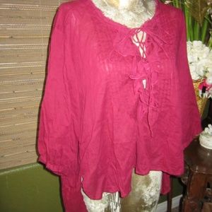 FREE PEOPLE! FUCHSIA HIGH LOW TOP!